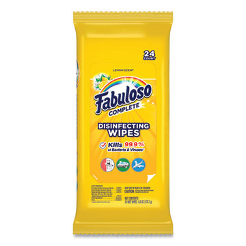 Fabuloso® Multi Purpose Wipes, Lemon, 7 X 7, 24-pack, 12 Packs-carton freeshipping - TVN Wholesale